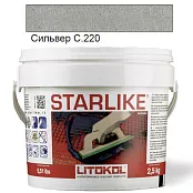 LITOKOL STARLIKE CLASSIC C.220 СИЛЬВЕР 2,5 кг ЭПОКСИДНАЯ ЗАТИРКА STRSLV02.5