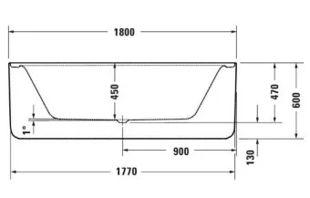 ВАННА АКРИЛОВАЯ DURAVIT BENTO STARCK BOX 180Х90 СМ (700517000000000)