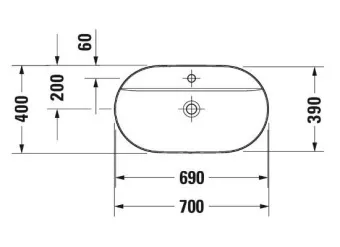 РАКОВИНА 70Х40 СМ DURAVIT LUV, БЕЛО-СЕРЫЙ (0380702300)