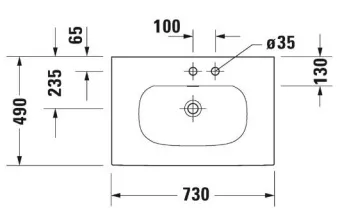 РАКОВИНА 73Х49 СМ DURAVIT VIU, БЕЛЫЙ (2344730000)