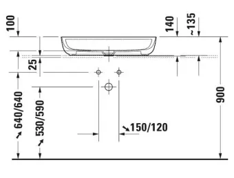 РАКОВИНА 70Х40 СМ DURAVIT LUV, БЕЛО-СЕРЫЙ (0380702300)