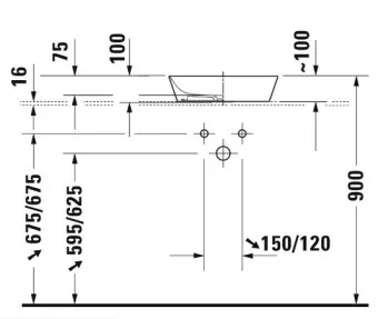 РАКОВИНА 43Х43 СМ DURAVIT CAPE COD, БЕЛЫЙ (2340430000)