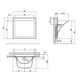 РАКОВИНА ВСТРАИВАЕМАЯ В СТЕНУ ANTONIO LUPI SOFFIO, БЕЛЫЙ (SOFFIO BIANCO)