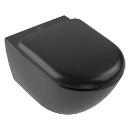 ПОДВЕСНОЙ БЕЗОБОДКОВЫЙ УНИТАЗ VILLEROY&BOCH ANTAO СО СМЫВОМ TWISTFLUSH, PURE BLACK (4674T0R7)