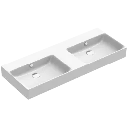 КЕРАМИЧЕСКАЯ ДВОЙНАЯ РАКОВИНА 120Х47 СМ CATALANO PREMIUM, BIANCO LUCIDO (112VPUPD00)