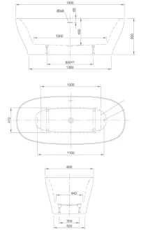 ВАННА АКРИЛОВАЯ KNIEF DREAM 180X80 СМ (0100-251)