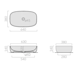 РАКОВИНА 64Х38 СМ GALASSIA DREAM, ПЕСОЧНЫЙ (7300SA)