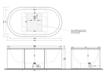 ВАННА ОТДЕЛЬНОСТОЯЩАЯ CIELO ARCADIA CIBELE 160X86 СМ (CIBELE-WHITE+CIBATC-CM)