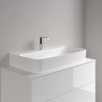 РАКОВИНА НАКЛАДНАЯ 80Х47 VILLEROY&BOCH FINION, STONE WHITE (41688CRW)