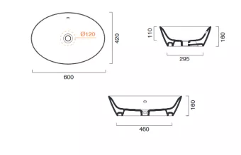 КЕРАМИЧЕСКАЯ РАКОВИНА 60 СМ CATALANO GOLD&SILVER, GOLD/BLACK (160VLNNO)