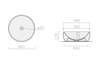 РАКОВИНА d48 СМ GALASSIA DREAM, ШАЛФЕЙ (7333SV)