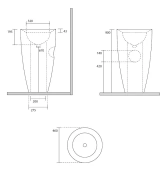 КЕРАМИЧЕСКАЯ РАКОВИНА 46 СМ AXA DP, БЕЛАЯ МАТОВАЯ (8330012)