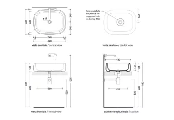 КЕРАМИЧЕСКАЯ РАКОВИНА 60 СМ FLAMINIA BONOLA 60, WHITE (BN60A)