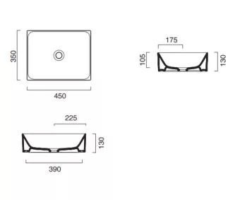 КЕРАМИЧЕСКАЯ РАКОВИНА 45Х35 СМ CATALANO VERSO, BIANCO SATINATO (14535ZEBM)