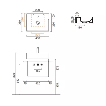 КЕРАМИЧЕСКАЯ РАКОВИНА 45Х35 СМ CATALANO VERSO, BIANCO LUCIDO (14535ZP00)