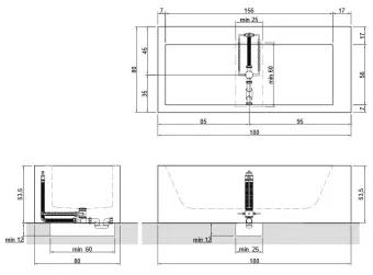 ВАННА УГЛОВАЯ ANTONIO LUPI BIBLIO 180X80 СМ (BIBLIO32-2)