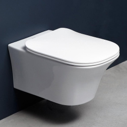 УНИТАЗ ПОДВЕСНОЙ БЕЗОБОДКОВЫЙ С КРЫШКОЙ ANTONIO LUPI CABO, БЕЛЫЙ (CABO1 CERAMICA LUCIDA)