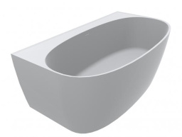 ВАННА ПРИСТЕННАЯ КАМЕННАЯ MIRAGGIO ANNA 160X85 СМ, БЕЛАЯ МАТОВЫЙ (0001611)