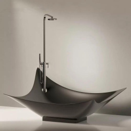 ВАННА ИЗ ИСКУССТВЕННОГО КАМНЯ ОТДЕЛЬНОСТОЯЩАЯ FLAMINIA LEGGERA 220Х180 СМ, GRAPHITE (LG210)