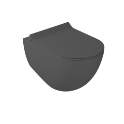 ПОДВЕСНОЙ БЕЗОБОДКОВЫЙ УНИТАЗ GALASSIA DREAM С КРЫШКОЙ SOFT CLOSE, ЧЕРНЫЙ МАТОВЫЙ (7317NEMT+7314NEMT)