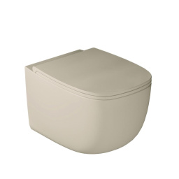 ПОДВЕСНОЙ БЕЗОБОДКОВЫЙ УНИТАЗ GALASSIA LOLA С КРЫШКОЙ SOFT CLOSE, ПЕСОЧНЫЙ (7511SA+7513SA)