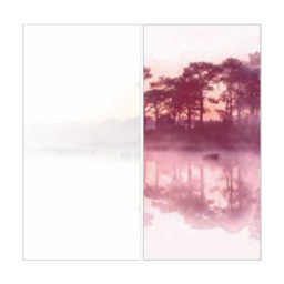 Фото плитки FIANDRE DESIGN YOUR SLABS MIRROR LAKE SUNSET COMPOSIZIONE NATURE 2 ШТ NAT Y4UD00D330006 150X300X0,6 из коллекции FIANDRE DESIGN YOUR SLABS 