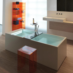 ВАННА ИЗ ИСКУССТВЕННОГО КАМНЯ С БОРТОМ ДЛЯ СМЕСИТЕЛЯ LAUFEN KARTELL 176Х76 СМ, WHITE (H2223320006161)