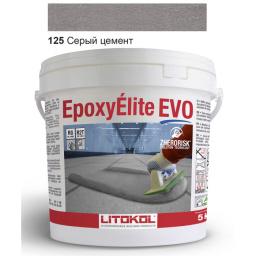 ЭПОКСИДНАЯ ЗАТИРКА LITOKOL EPOXYELITE EVO C.125 2 КОМП. СЕРЫЙ ЦЕМЕНТ 5 КГ (EEEVOGCM0005)
