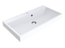 РАКОВИНА НАКЛАДНАЯ КАМЕННАЯ 80 СМ MIRAGGIO VARNA 800 MIRASOFT, БЕЛЫЙ МАТОВЫЙ (0001027)