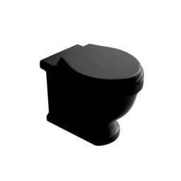 НАПОЛЬНЫЙ БЕЗОБОДКОВЫЙ УНИТАЗ GALASSIA ETHOS С КРЫШКОЙ SOFT CLOSE, ЧЕРНЫЙ (8437NE+8482NE)