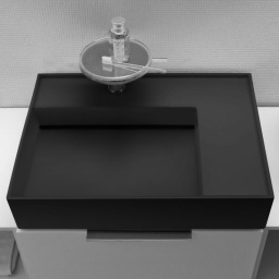 КЕРАМИЧЕСКАЯ РАКОВИНА 60 СМ СО СКРЫТЫМ СЛИВОМ LAUFEN KARTELL, ЧЕРНЫЙ МАТОВЫЙ (H8103347161111)