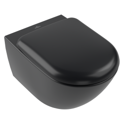 ПОДВЕСНОЙ БЕЗОБОДКОВЫЙ УНИТАЗ VILLEROY&BOCH ANTAO СО СМЫВОМ TWISTFLUSH, PURE BLACK (4674T0R7)