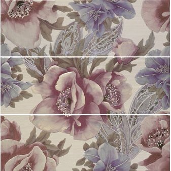 Фото плитки PORCELANITE DOS 7029 DELICE III LILA-COBALTO-CENIZA COMPOSICION ПАННО 25x75 из коллекции PORCELANITE DOS 7029 