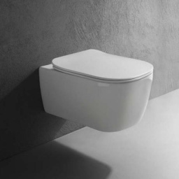 УНИТАЗ ПОДВЕСНОЙ БЕЗОБОДКОВЫЙ С КРЫШКОЙ ANTONIO LUPI KOMODO, БЕЛЫЙ МАТОВЫЙ (KOMODO3 CERAMICA SATINATA)