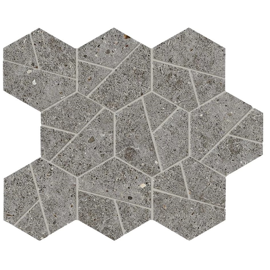 Фото плитки ATLAS CONCORDE BOOST STONE SMOKE MOSAICO HEX MATT A7C0 25X28,5 из коллекции ATLAS CONCORDE BOOST STONE 