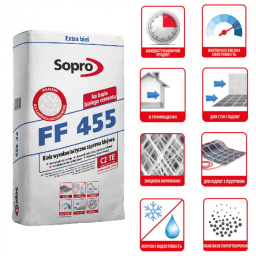 КЛЕЙ ДЛЯ ПЛИТКИ SOPRO FF 455 C2TE 25 КГ БЕЛЫЙ (455/25)