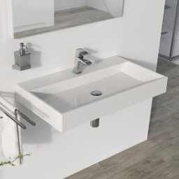 МРАМОРНАЯ ПОДВЕСНАЯ РАКОВИНА 80 СМ RAVAK NATURAL 800, БЕЛЫЙ (XJO01280000)