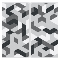 Фото плитки FIANDRE DESIGN YOUR SLABS CROSSING B&W COMPOSIZIONE TEXTURES 2 ШТ NAT Y4VY00D330006 150X300X0,6 из коллекции FIANDRE DESIGN YOUR SLABS 