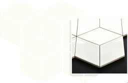 Фото плитки PARADYZ MOONLIGHT BIANCO ROMB HEXAGON 20,4X23,8X0,6 из коллекции PARADYZ MOONLIGHT 