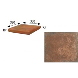 Керамогранит GRES ARAGON ANTIC MARRON ESQUINA PZ555 33x33x1,8 из коллекции GRES ARAGON ANTIC 