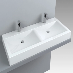 РАКОВИНА НАКЛАДНАЯ ДВОЙНАЯ FANCY MARBLE LILY 1200 D, БЕЛЫЙ (4212201)