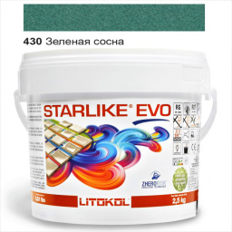 ЭПОКСИДНАЯ ЗАТИРКА LITOKOL STARLIKE EVO 430 ЗЕЛЕНАЯ СОСНА 2,5 КГ (STEVOVPN02.5)