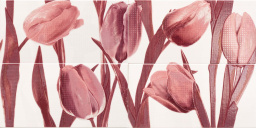 Фото плитки CERAMICA LATINA MIKONOS MURAL TULIPAN LILA (КОМПЛЕКТ З 4 ШТ) 25Х50 из коллекции CERAMICA LATINA MIKONOS 