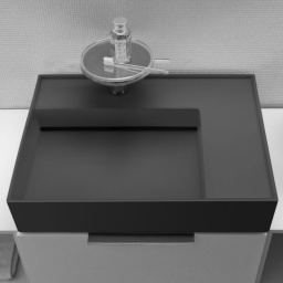 КЕРАМИЧЕСКАЯ РАКОВИНА 60 СМ СО СКРЫТЫМ СЛИВОМ LAUFEN KARTELL, ГРАФИТ МАТОВЫЙ (H8103347581111)