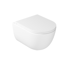 ПОДВЕСНОЙ БЕЗОБОДКОВЫЙ УНИТАЗ GALASSIA DREAM С КРЫШКОЙ SOFT CLOSE, БЕЛЫЙ МАТОВЫЙ (7334MT+7330MT)