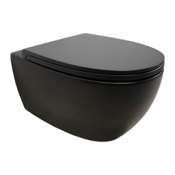 ПОДВЕСНОЙ БЕЗОБОДКОВЫЙ УНИТАЗ GLOBO 4ALL, ЧЕРНЫЙ (MDS03AR)