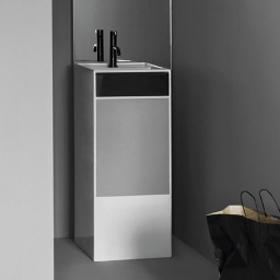 КЕРАМИЧЕСКАЯ РАКОВИНА 37,5 СМ СО СКРЫТЫМ СЛИВОМ LAUFEN KARTELL, ЧЕРНО-СЕРЫЙ (H811331D031111)
