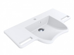 РАКОВИНА ПОДВЕСНАЯ КАМЕННАЯ 80 СМ MIRAGGIO KRAKOW MIRASOFT, БЕЛЫЙ МАТОВЫЙ (0001096)