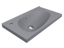 КЕРАМИЧЕСКАЯ ВСТРАИВАЕМАЯ РАКОВИНА 69 СМ MIRAGGIO TITANIA, СЕРЫЙ (0000980)