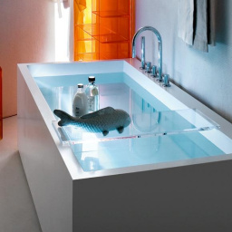 ВАННА ВСТРАИВАЕМАЯ ИЗ ИСКУССТВЕННОГО КАМНЯ С БОРТОМ ДЛЯ СМЕСИТЕЛЯ LAUFEN KARTELL 170Х86 СМ, WHITE (H2233310006161)